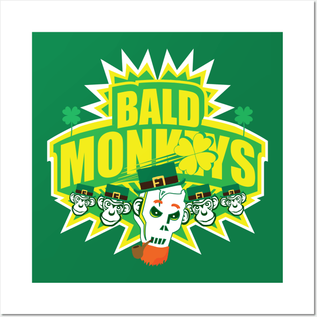 Bald Monkey St. Patricks Day Wall Art by TBM Christopher